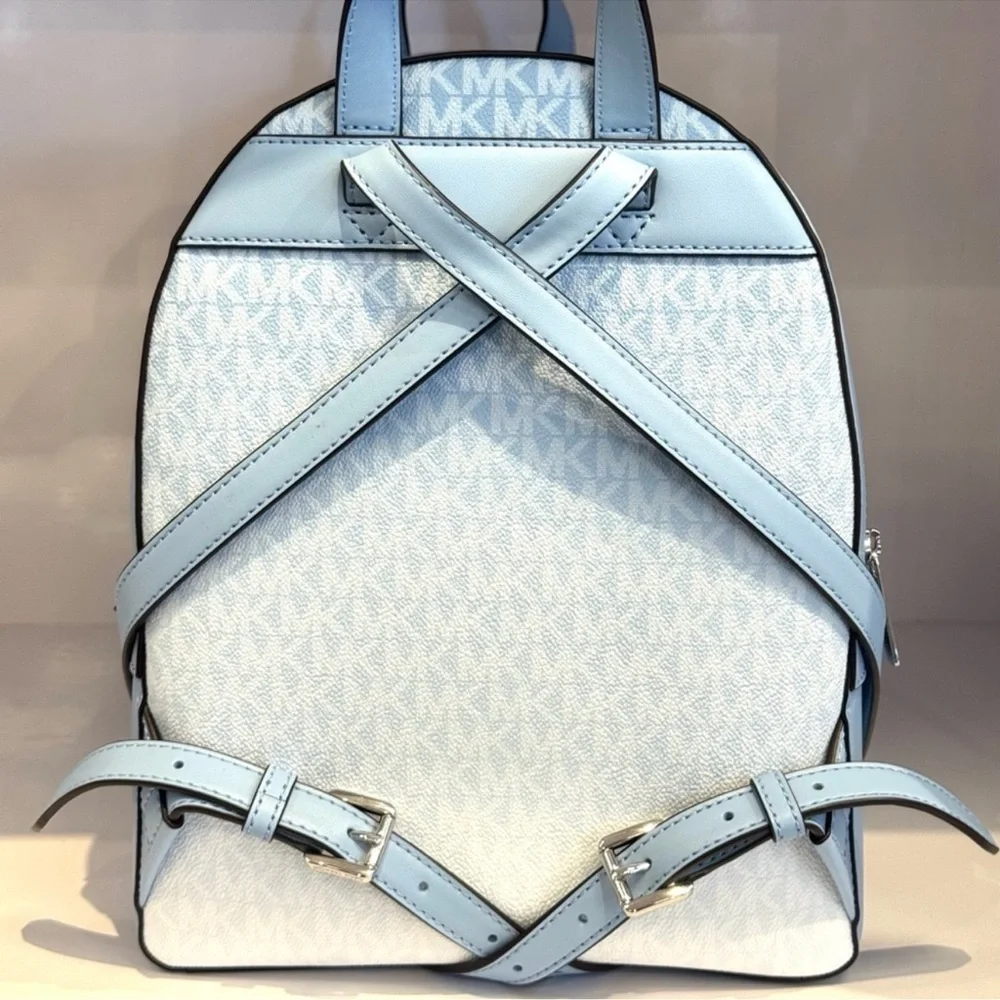 Michael Kors Jaycee Medium Ombré Signature Logo Backpack Light Sky Blue